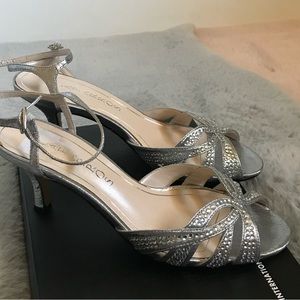 Caparros heirloom silver strappy heels